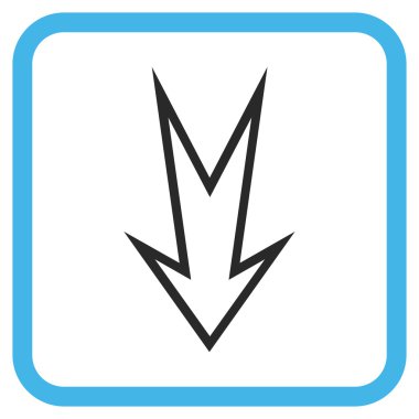 Vektör simgesi bir çerçeve içinde aşağı ok