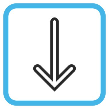 Vektör simgesi bir çerçeve içinde aşağı ok