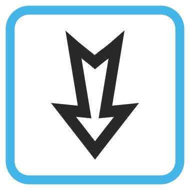 Vektör simgesi bir çerçeve içinde aşağı ok