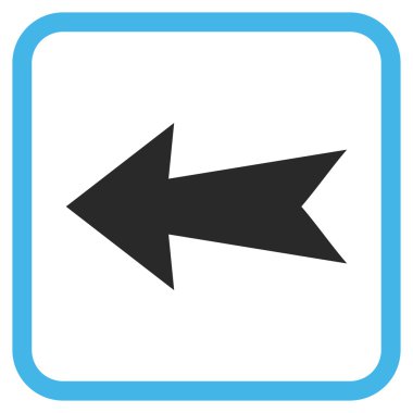 Ok sol vektör simgesi bir çerçeve içinde