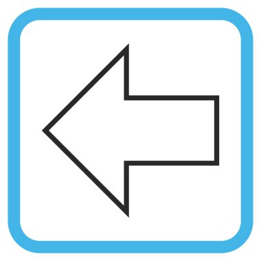 Ok sol vektör simgesi bir çerçeve içinde