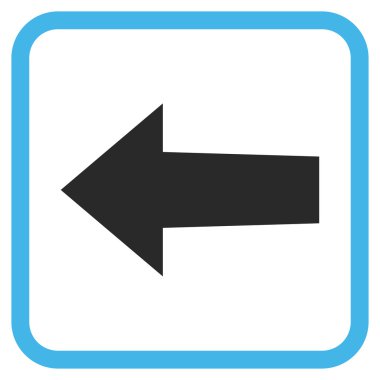 Ok sol vektör simgesi bir çerçeve içinde