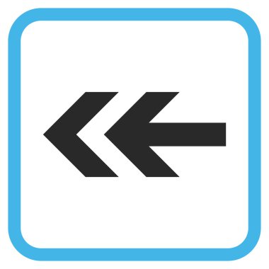 Ok sol vektör simgesi bir çerçeve içinde