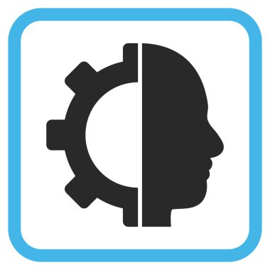 Cyborg dişli vektör simgesi bir çerçeve içinde