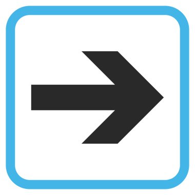 Ok sağ vektör simgesi bir çerçeve içinde