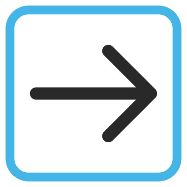 Ok sağ vektör simgesi bir çerçeve içinde