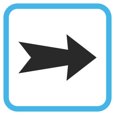 Ok sağ vektör simgesi bir çerçeve içinde