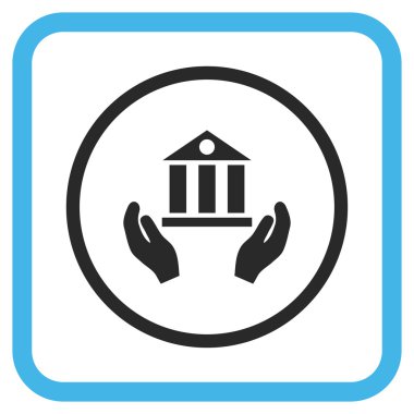 Banka hizmet vektör simgesi bir çerçeve içinde