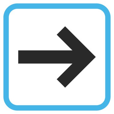 Ok sağ vektör simgesi bir çerçeve içinde