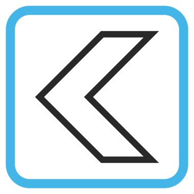 Ok ucu sol vektör simgesi bir çerçeve içinde