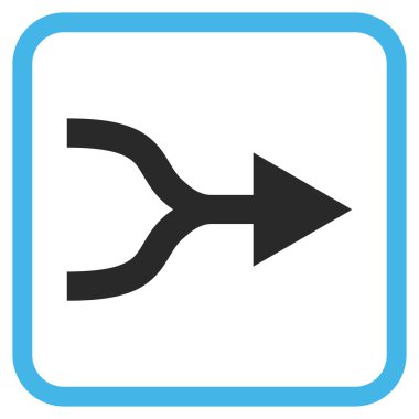 Ok sağ vektör simgesi bir çerçeve içinde birleştirmek