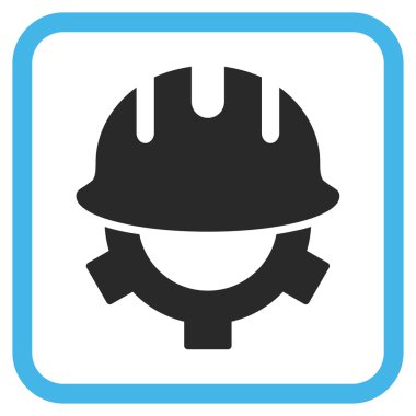 Geliştirme kask vektör simgesi bir çerçeve içinde