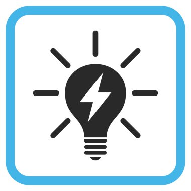 Elektrik ışık ampul vektör simgesi bir çerçeve içinde