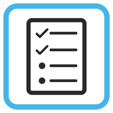 Denetim listesi sayfa vektör simgesi bir çerçeve içinde