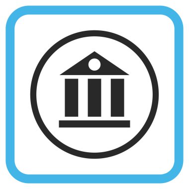 Banka Binası vektör simgesi bir çerçeve içinde