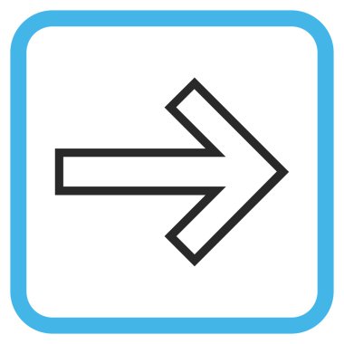 Ok sağ vektör simgesi bir çerçeve içinde