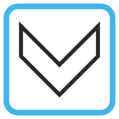 Vektör simgesi bir çerçeve içinde aşağı ok ucu