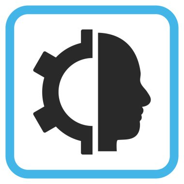 Cyborg dişli vektör simgesi bir çerçeve içinde