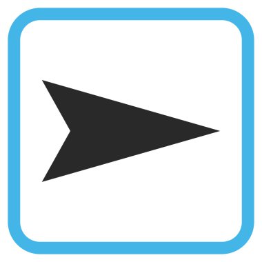 Ok ucu doğru vektör simgesi bir çerçeve içinde