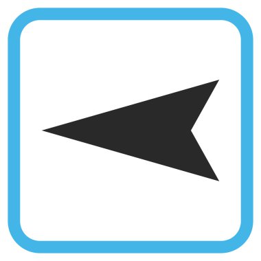 Ok ucu sol vektör simgesi bir çerçeve içinde