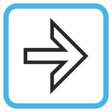 Ok sağ vektör simgesi bir çerçeve içinde