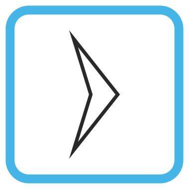 Ok ucu doğru vektör simgesi bir çerçeve içinde