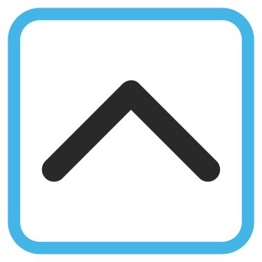 Yön yukarı vektör simgesi bir çerçeve içinde