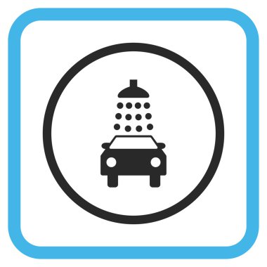 Oto yıkama vektör simgesi bir çerçeve içinde