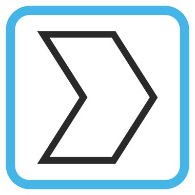 Ok ucu doğru vektör simgesi bir çerçeve içinde