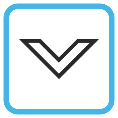 Vektör simgesi bir çerçeve içinde aşağı ok ucu