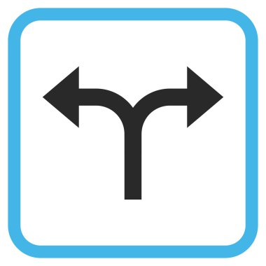 Vektör simgesi bir çerçeve içinde çatallanma oklar sol sağ