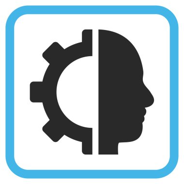 Cyborg dişli vektör simgesi bir çerçeve içinde