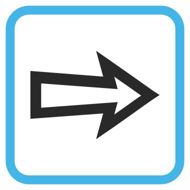 Ok sağ vektör simgesi bir çerçeve içinde