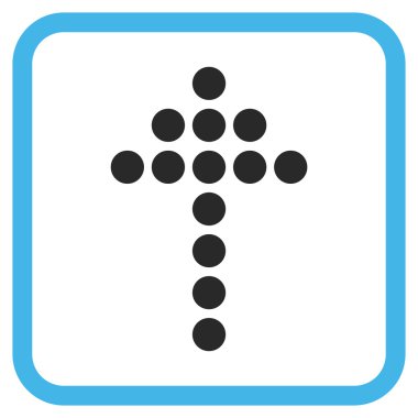 Vektör simgesi bir çerçeve içinde yukarı noktalı ok