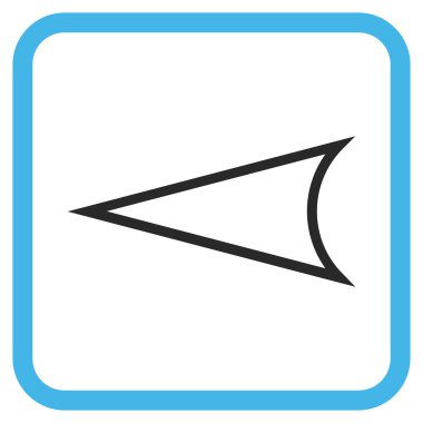 Ok ucu sol vektör simgesi bir çerçeve içinde