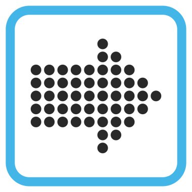 Noktalı ok doğru vektör simgesi bir çerçeve içinde