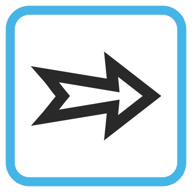 Ok sağ vektör simgesi bir çerçeve içinde