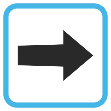 Ok sağ vektör simgesi bir çerçeve içinde