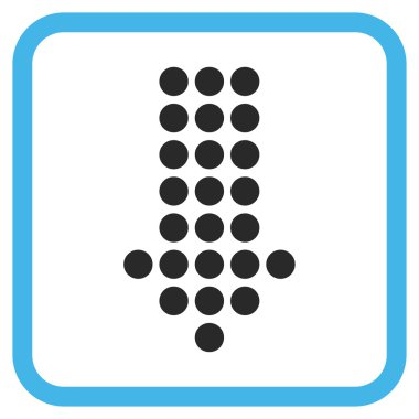 Vektör simgesi bir çerçeve içinde aşağı noktalı ok