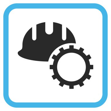 Geliştirme işçisi vektör simgesi bir çerçeve içinde