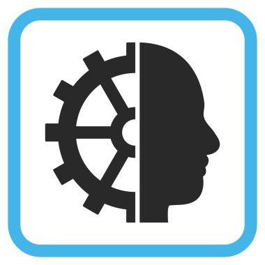 Cyborg dişli vektör simgesi bir çerçeve içinde