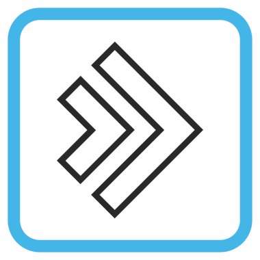 Yöne doğru vektör simgesi bir çerçeve içinde