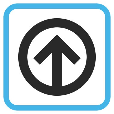 Yön yukarı vektör simgesi bir çerçeve içinde