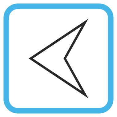 Ok ucu sol vektör simgesi bir çerçeve içinde