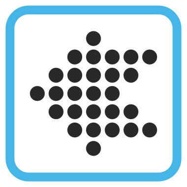 Noktalı ok sol vektör simgesi bir çerçeve içinde