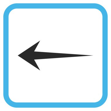 Ok sol vektör simgesi bir çerçeve içinde