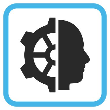 Cyborg dişli vektör simgesi bir çerçeve içinde