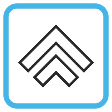 Yön yukarı vektör simgesi bir çerçeve içinde