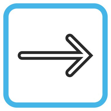 Ok sağ vektör simgesi bir çerçeve içinde