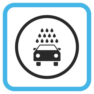 Oto yıkama vektör simgesi bir çerçeve içinde